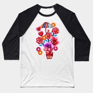 Cupcake melting under the sun umbrella Baseball T-Shirt